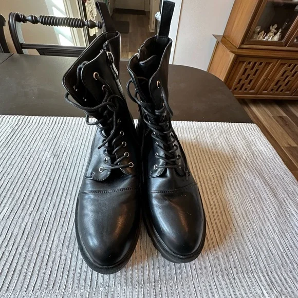 Lamoda Black Womens Lace-Up Tactical Boots - Picture 2 of 5